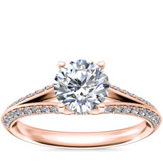 Siren Pave Split Shank Diamond Engagement Ring in 14k Rose Gold (1/3 ct. tw.)